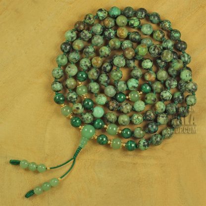 african turquoise hand knotted mala