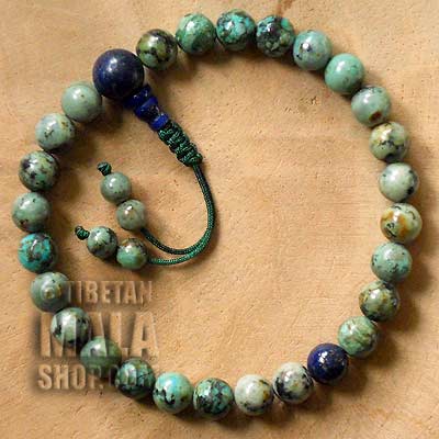 african turquoise wrist mala beads