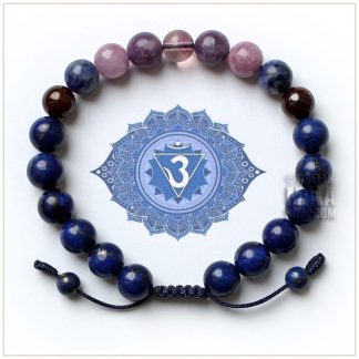 ajna third eye chakra beaded bracelet