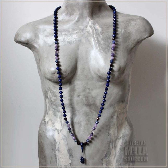 ajna third eye chakra knotted mala necklace