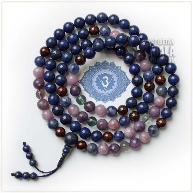 ajna third eye chakra mala 108 beads