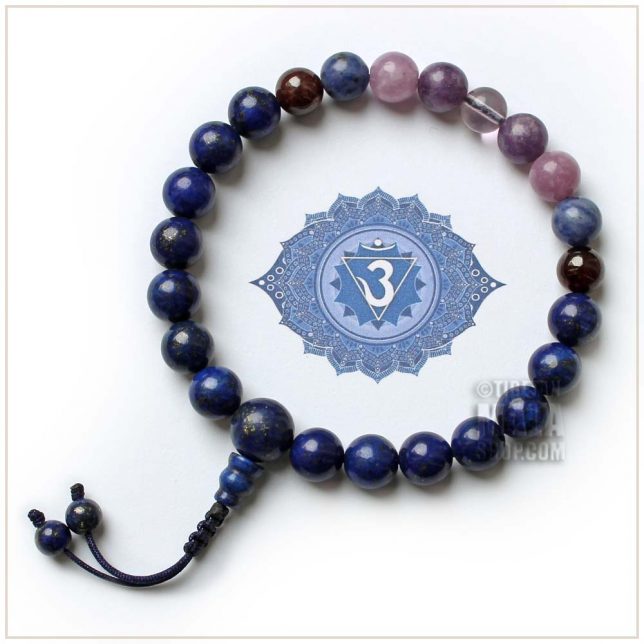 ajna third eye chakra wrist mala beads