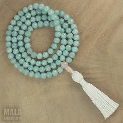 amazonite long tassel necklace