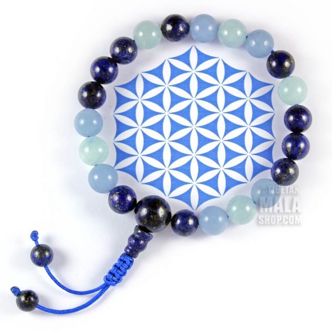 blue wrist mala beads