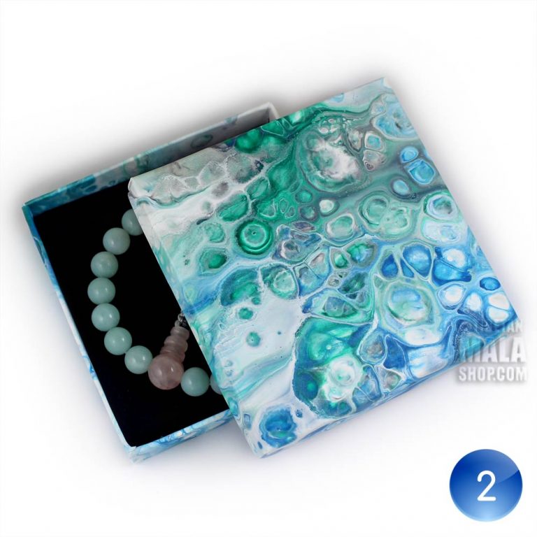 Blue Art Box for your Buddhist Mala Beads