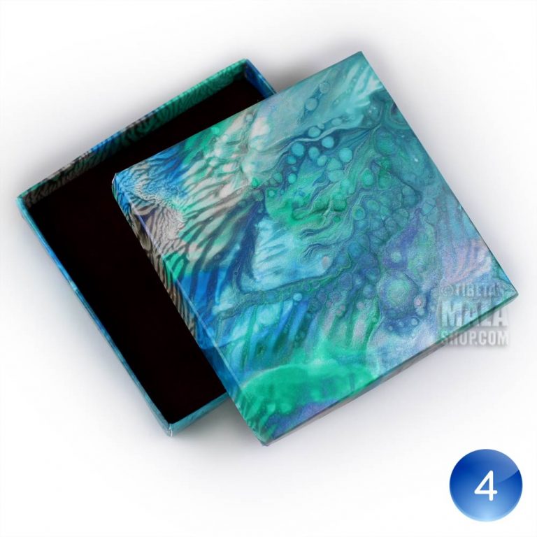 Blue Art Box for your Buddhist Mala Beads