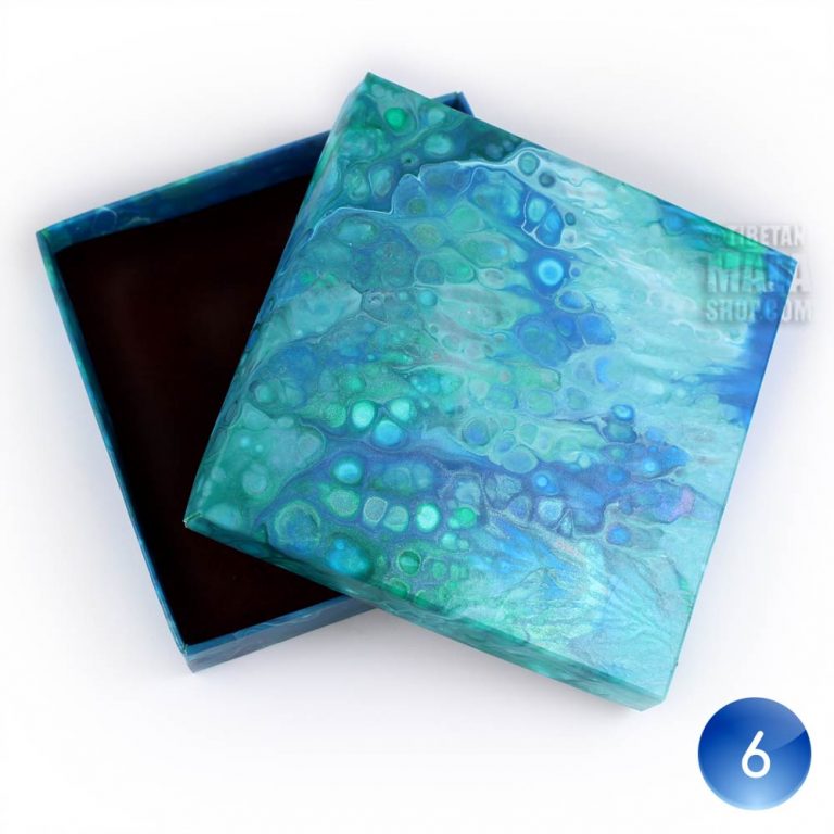 Blue Art Box for your Buddhist Mala Beads