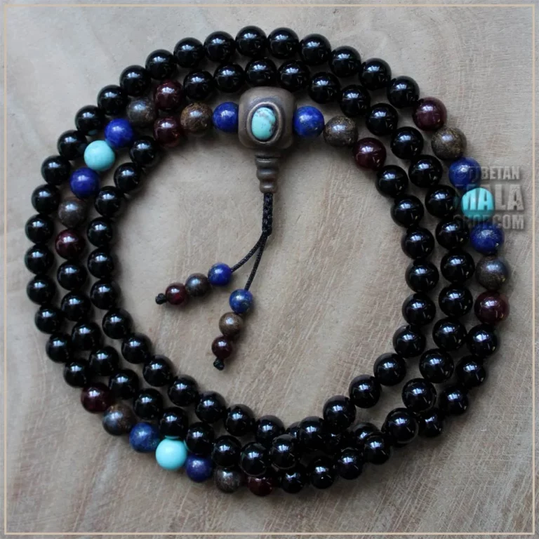 bronze with gemstone guru mala