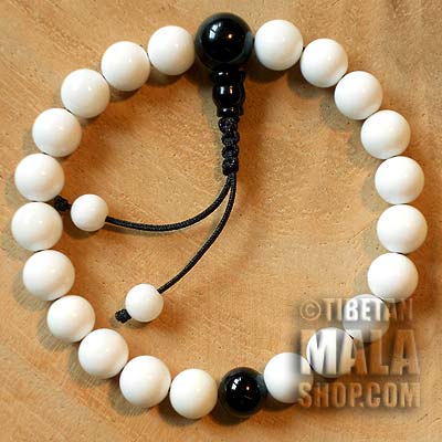 conch shell wrist mala beads