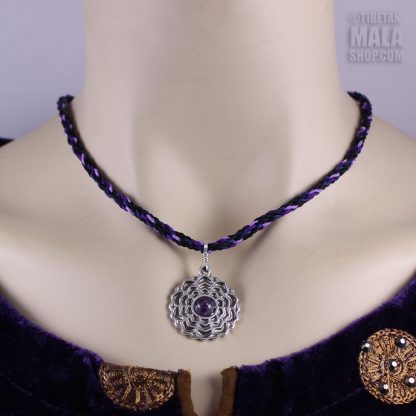 crown chakra kumihimo necklace