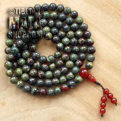dragon blood jasper mala beads