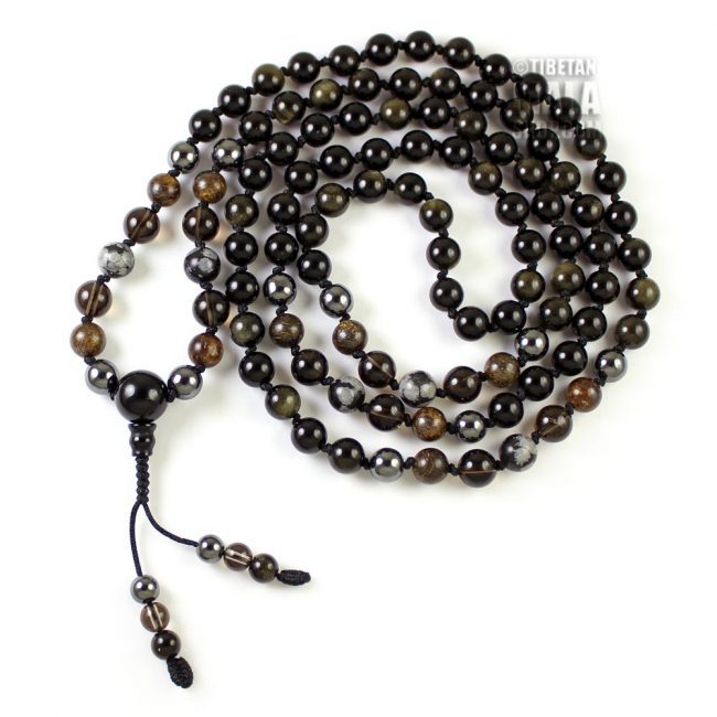 earth star knotted mala beads
