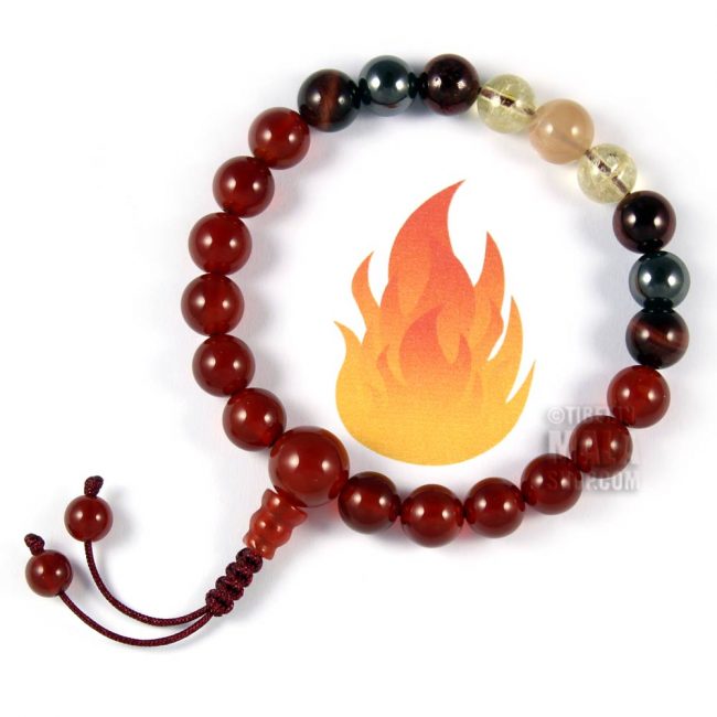 fire element wrist mala beads