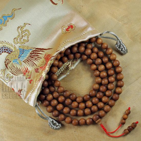 gold dragon mala beads bag