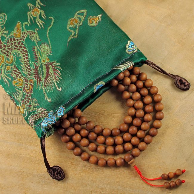 green dragon mala beads bag