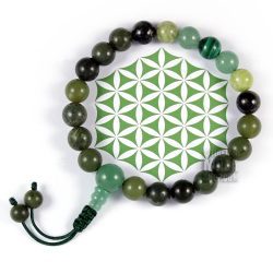 green wrist mala beads