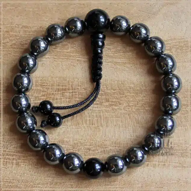 hematite wrist mala