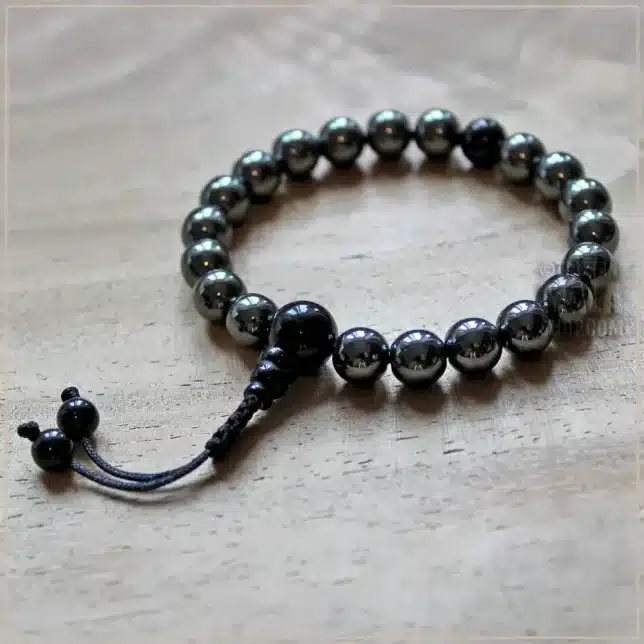 hematite wrist mala beads