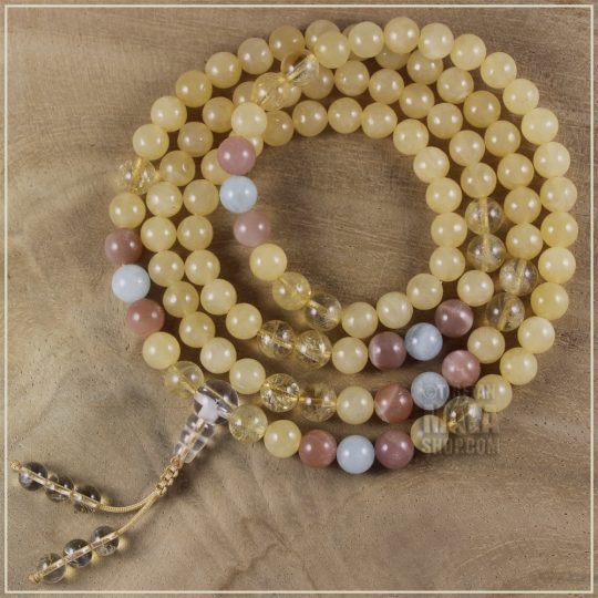 honeystone mala beads