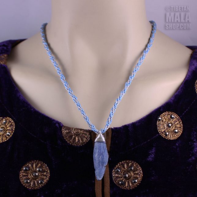 kyanite kumihimo necklace