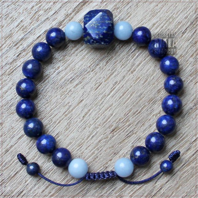 lapis yoga bracelet with angelite beads