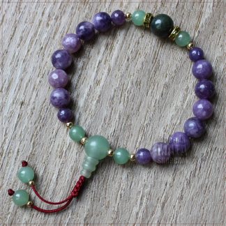 lepidolite prayer wrist mala beads