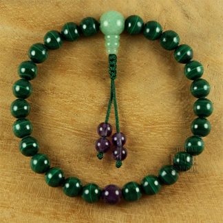 malachite wrist mala beads