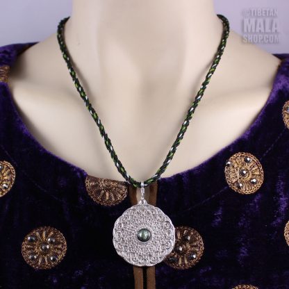 mandala kumihimo necklace seraphinite