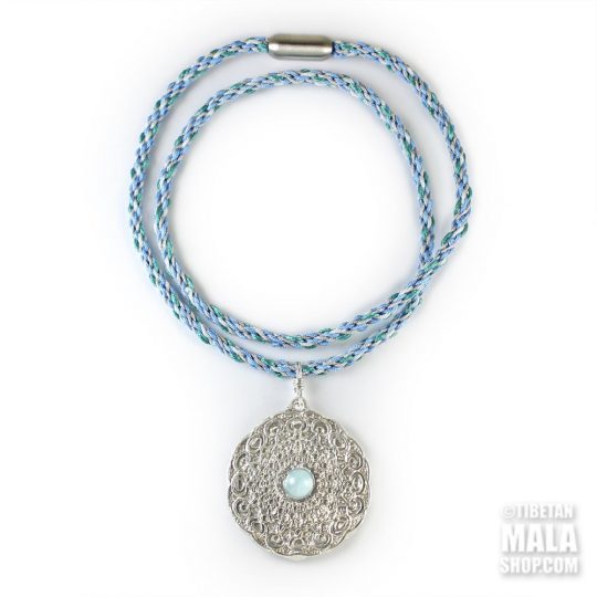 mandala necklace aquamarine