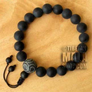 carved guru wrist mala beads