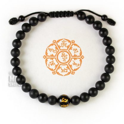 matte onyx mantra bracelet mini beads