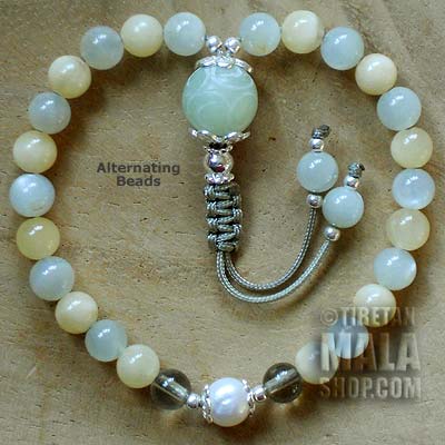 moonstone wrist yoga mala beads
