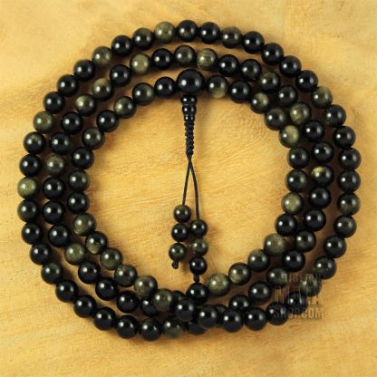 obsidian mala beads