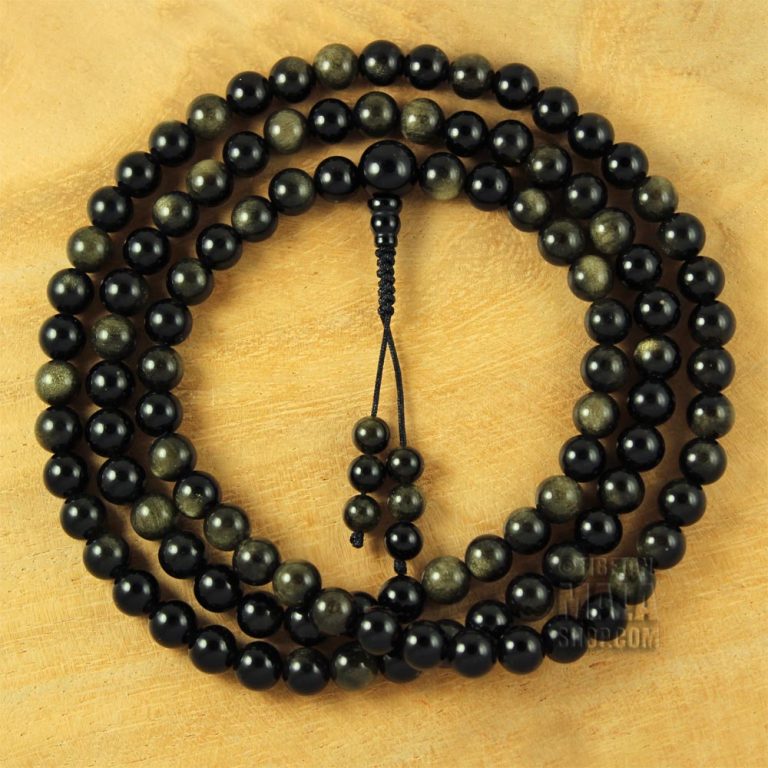 Obsidian Mala Obsidian Prayer Beads Tibetan Buddhist Prayer Beads
