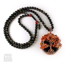 obsidian tree of life necklace