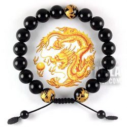 onyx gold dragon bracelet