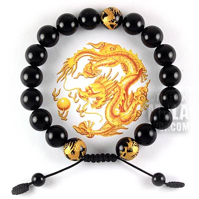 onyx gold dragon bracelet