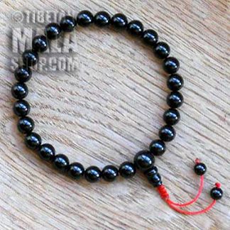 onyx wrist mala beads