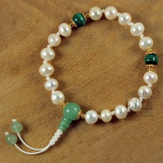 pearl knotted mala bracelet