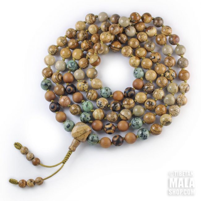 picture jasper hand knotted mala