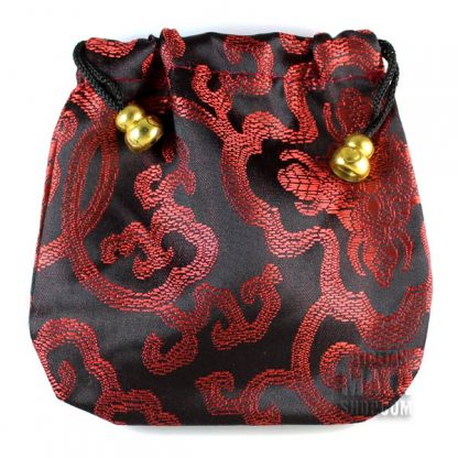 black and red lotus mala bag