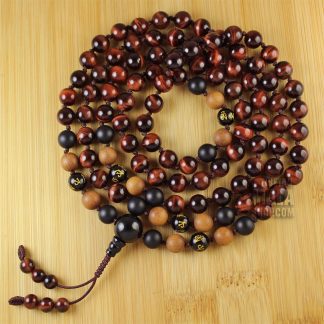 red tigers eye knotted mala