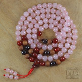 rose quartz mala beads