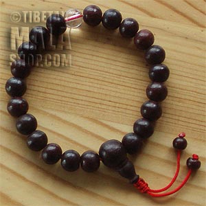 rosewood wrist mala beads