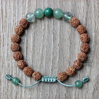 rudraksha with aventurine malachite fluorite bracelet