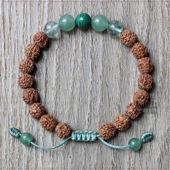 rudraksha with aventurine malachite fluorite bracelet