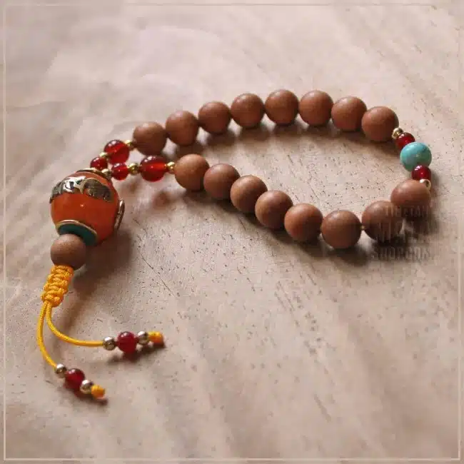 sandalwood wrist mala yoga beads