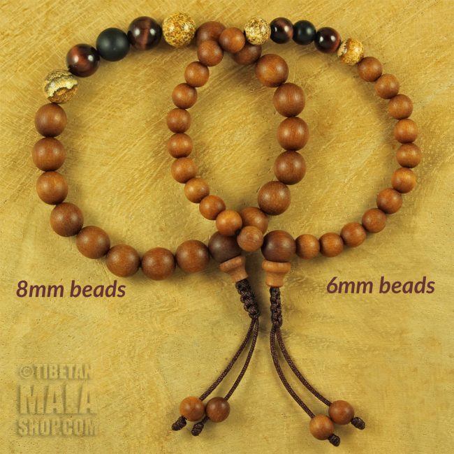 sandalwood wrist malas 6mm beads 8mm beads