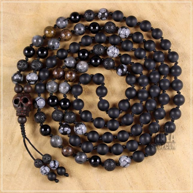 skull knotted mala