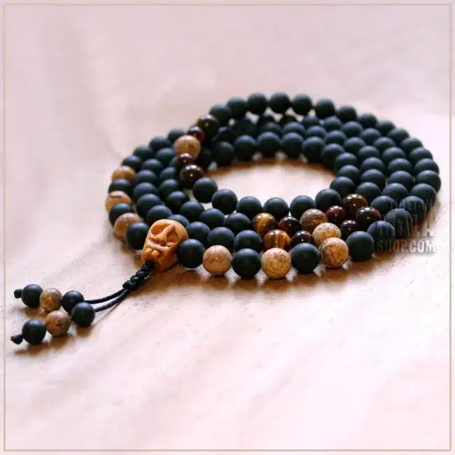 skull prayer mala beads